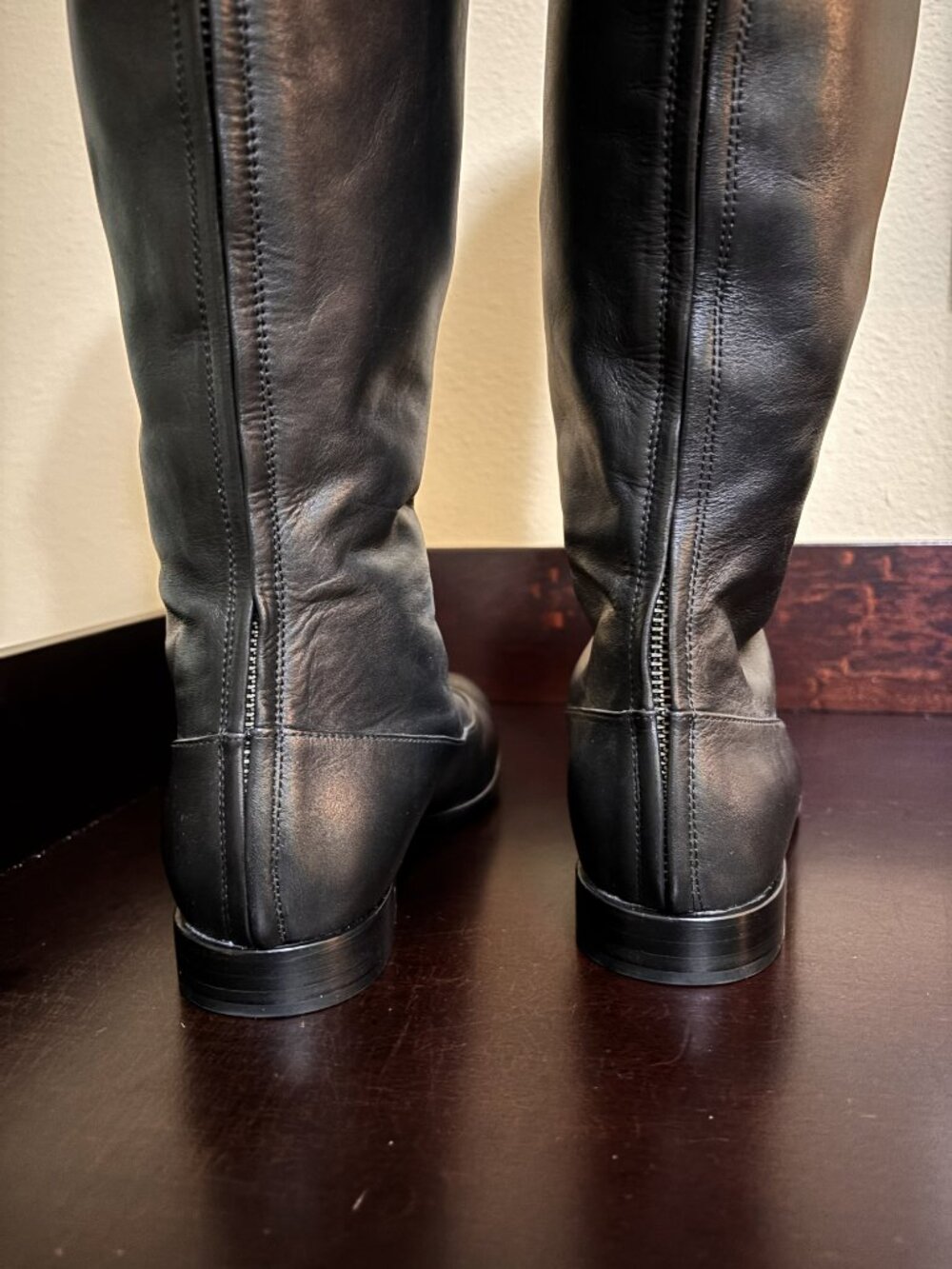 Jil Sander Navy Over The Knee Leather Boots EU 39 Approx US 8.5 - Picture 6 of 8